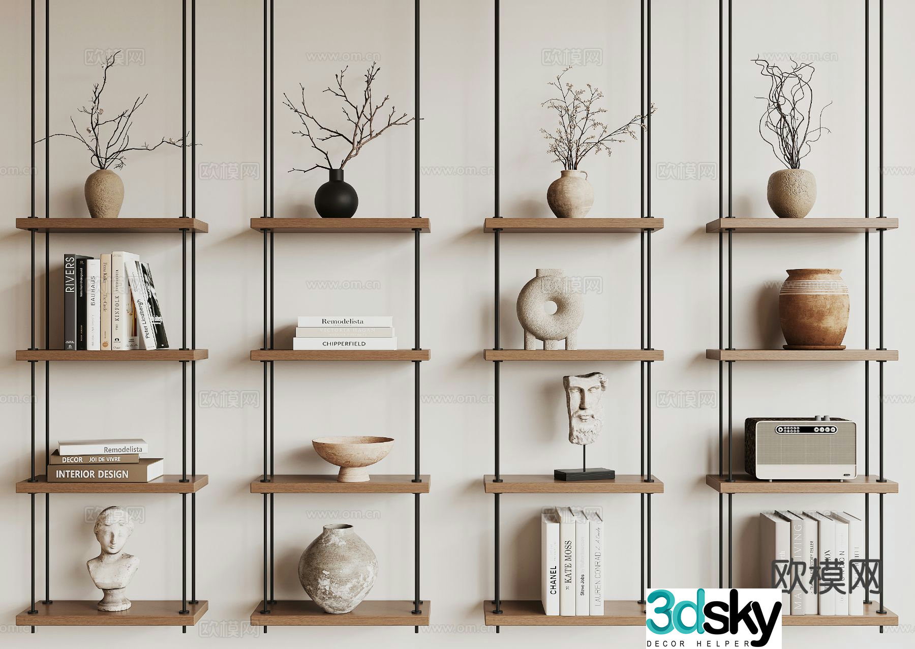 Wabi-sabi rack wall hanging shelf 3d model
