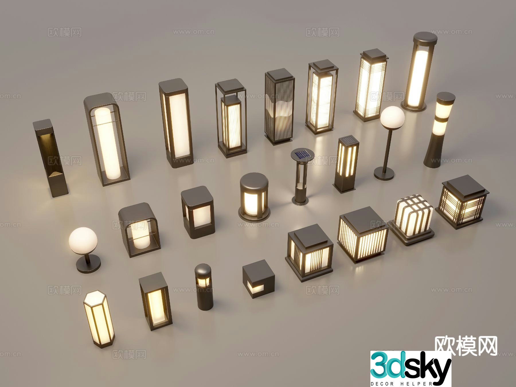 Chinese landscape lamp lawn lamp garden lamp outdoor lamp floor lamp 3d model