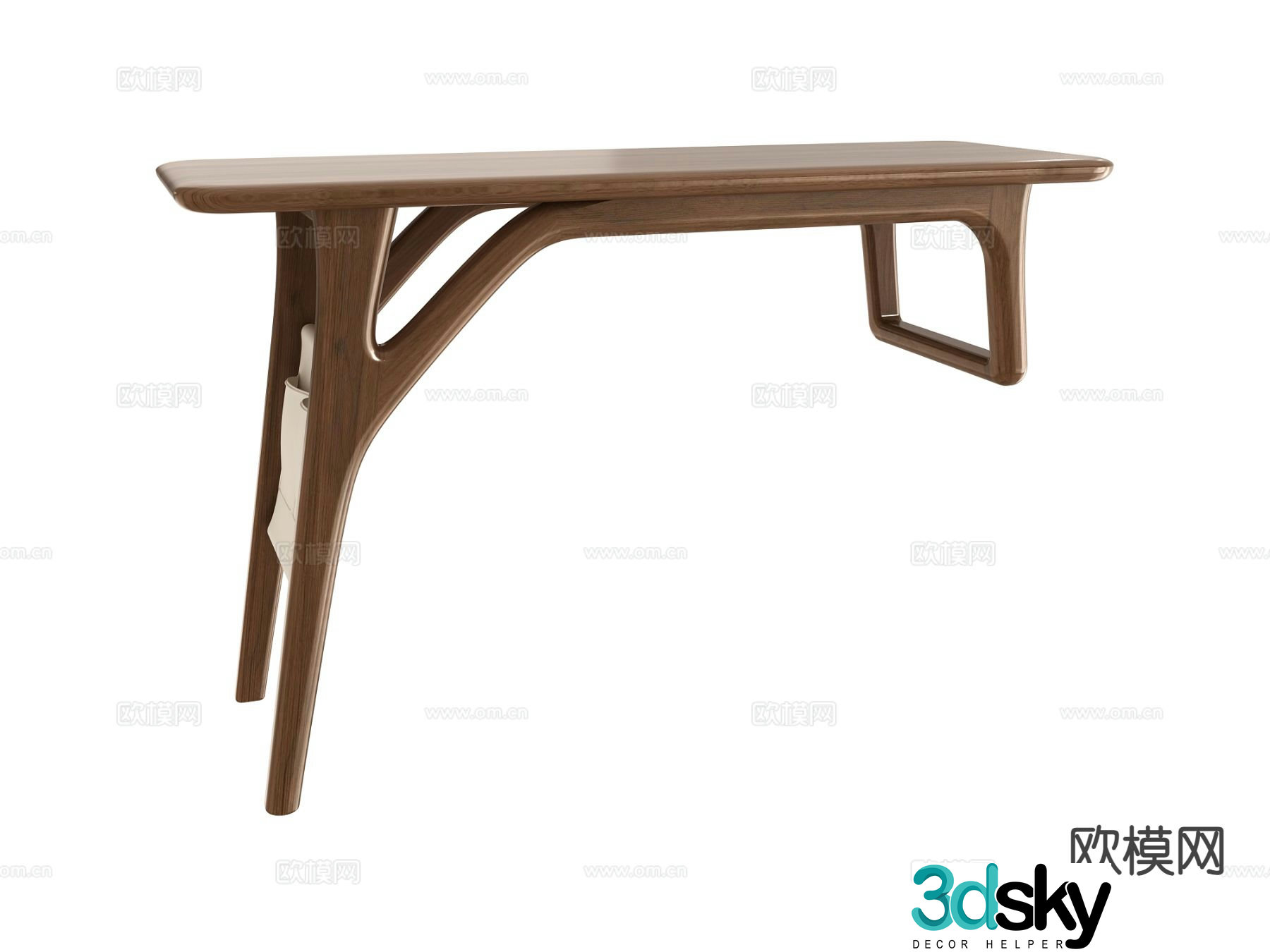 Island solid wood bar 3D model