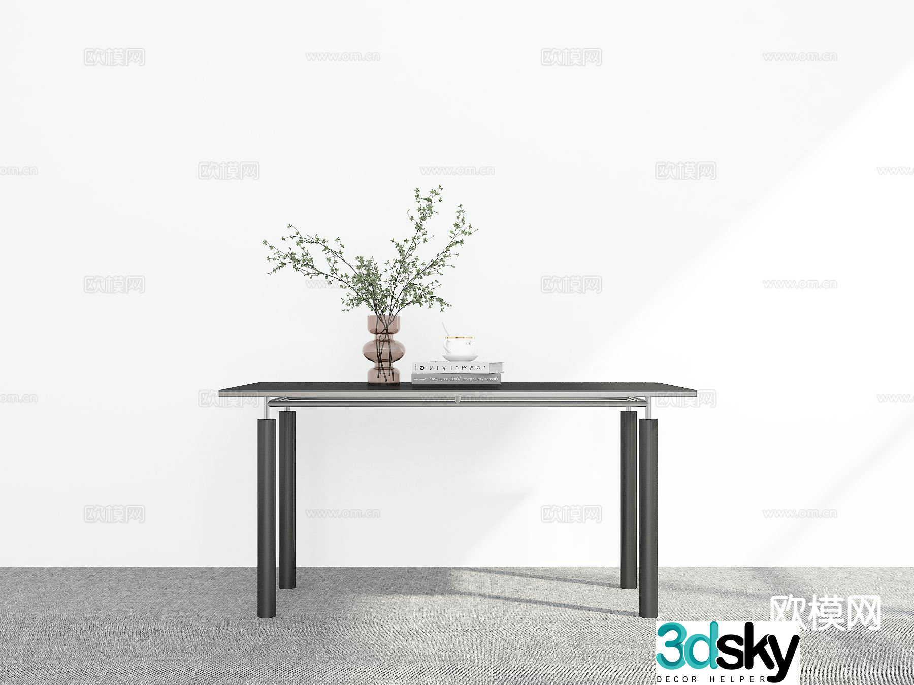 Modern dining table 3d model