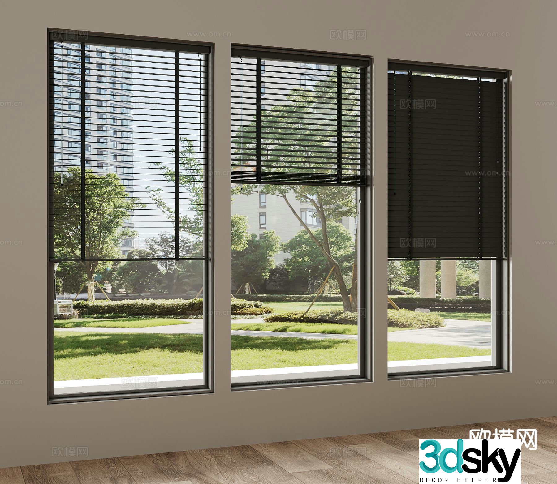 Curtains Venetian Blinds 3d model
