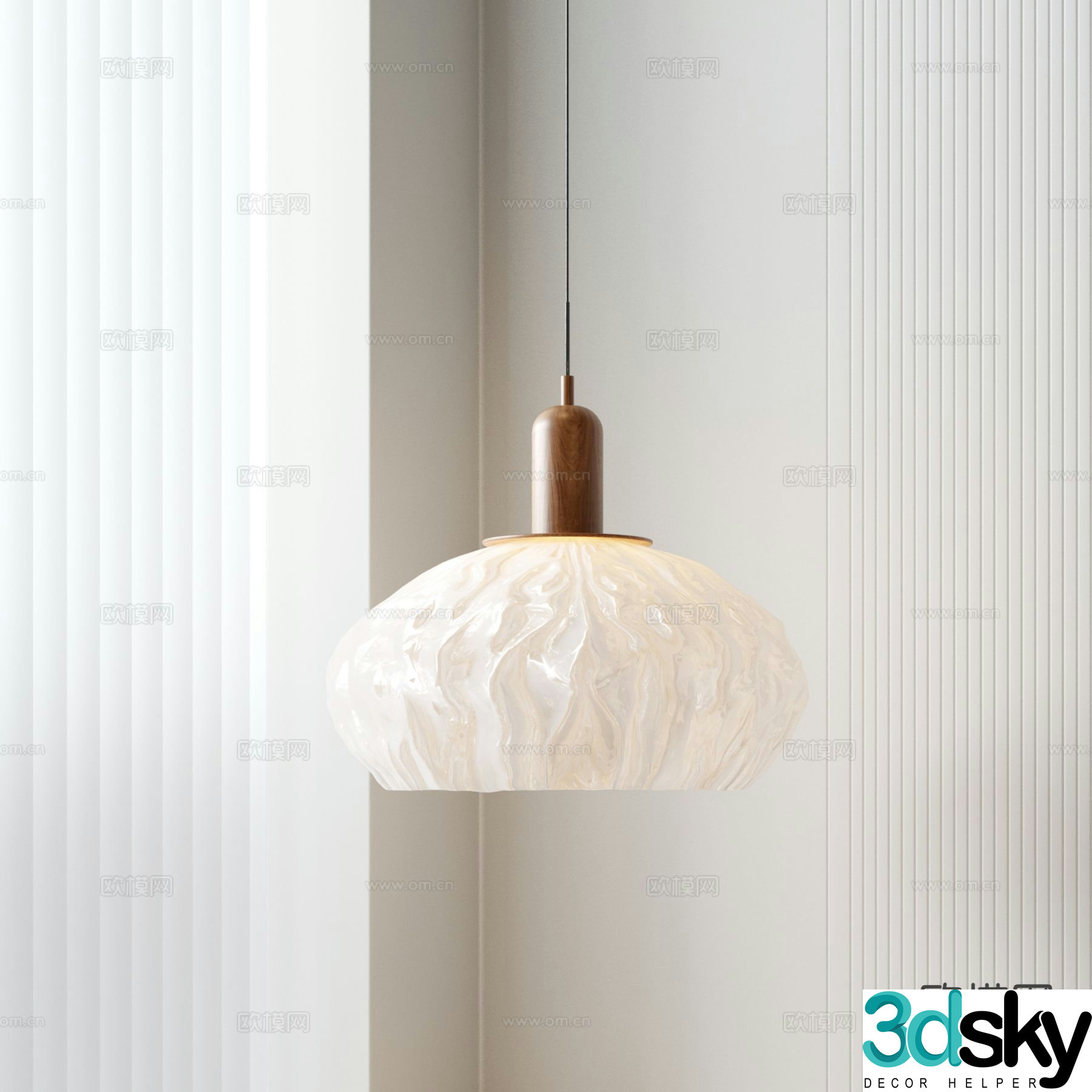 Medieval pleated chandelier 3d model