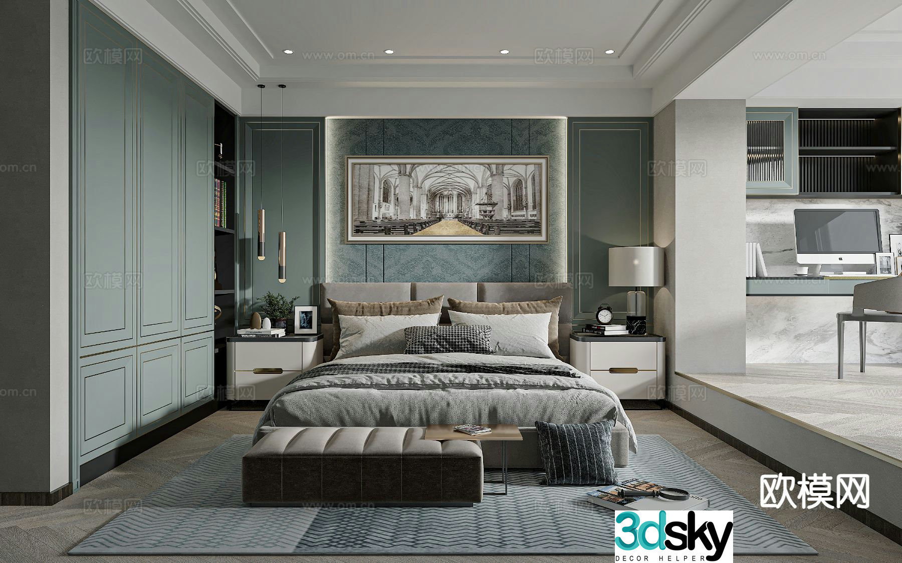 French bedroom master bedroom 3d model