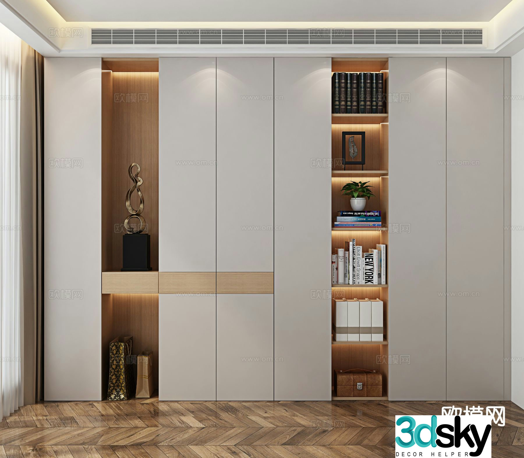 Modern bookcase 3d model