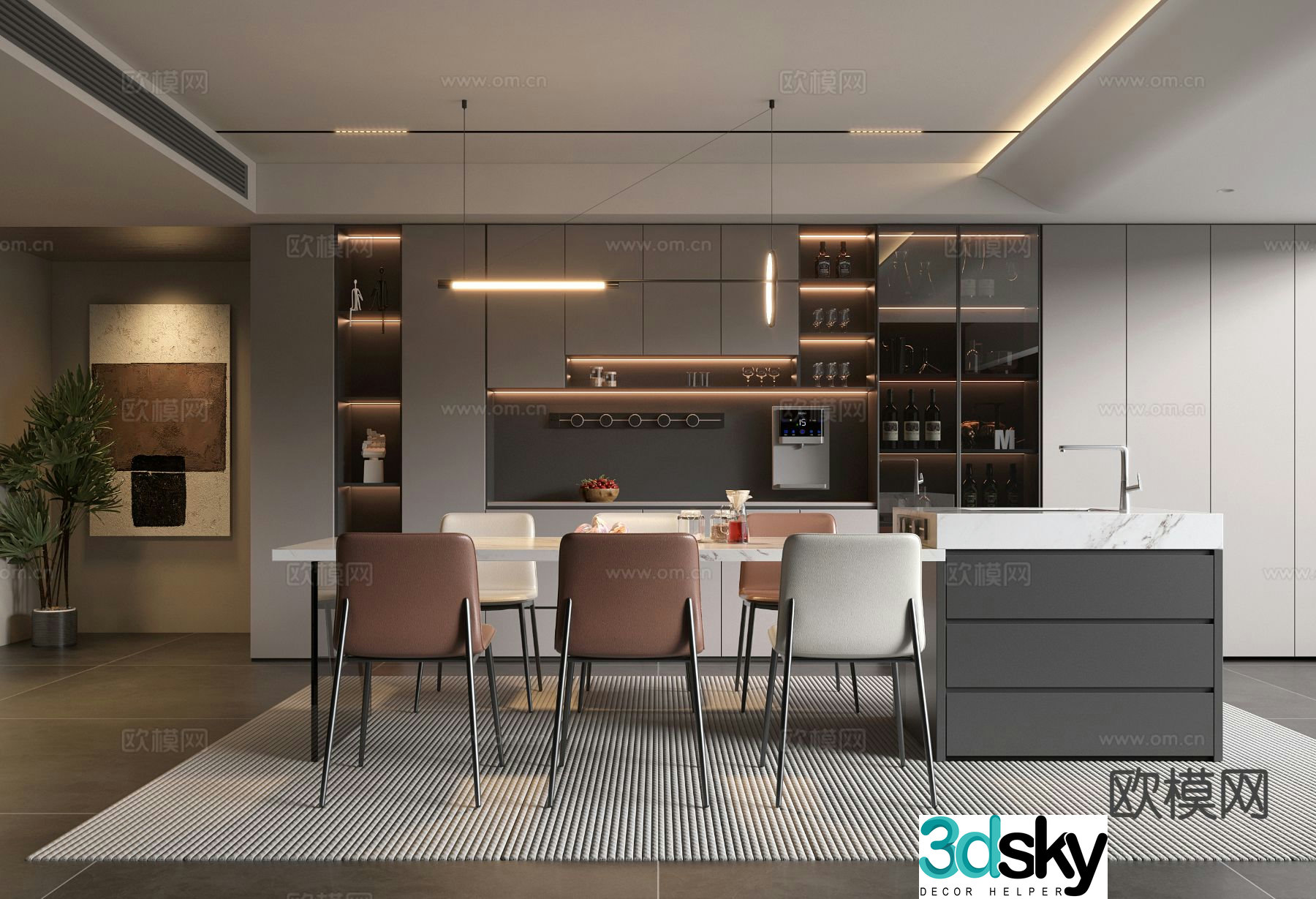 Modern restaurant 3d model