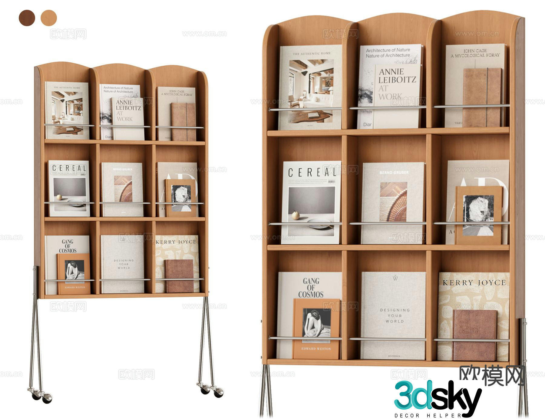 Medieval style bookshelf 3d model