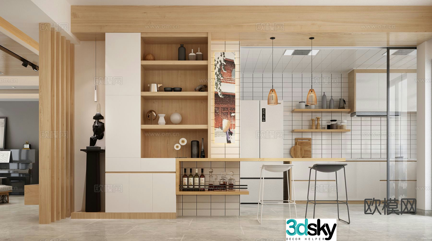Japanese restaurant 3d model