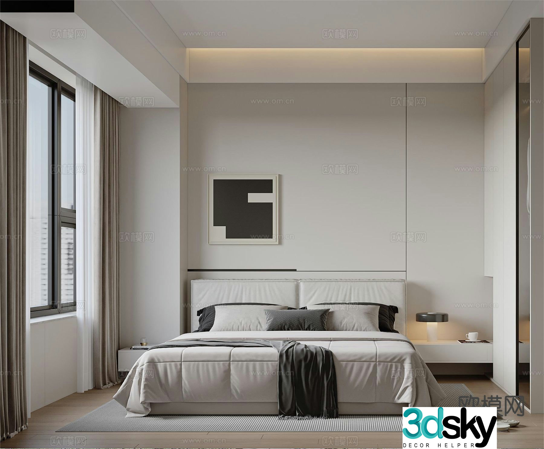 Modern bedroom master bedroom 3d model
