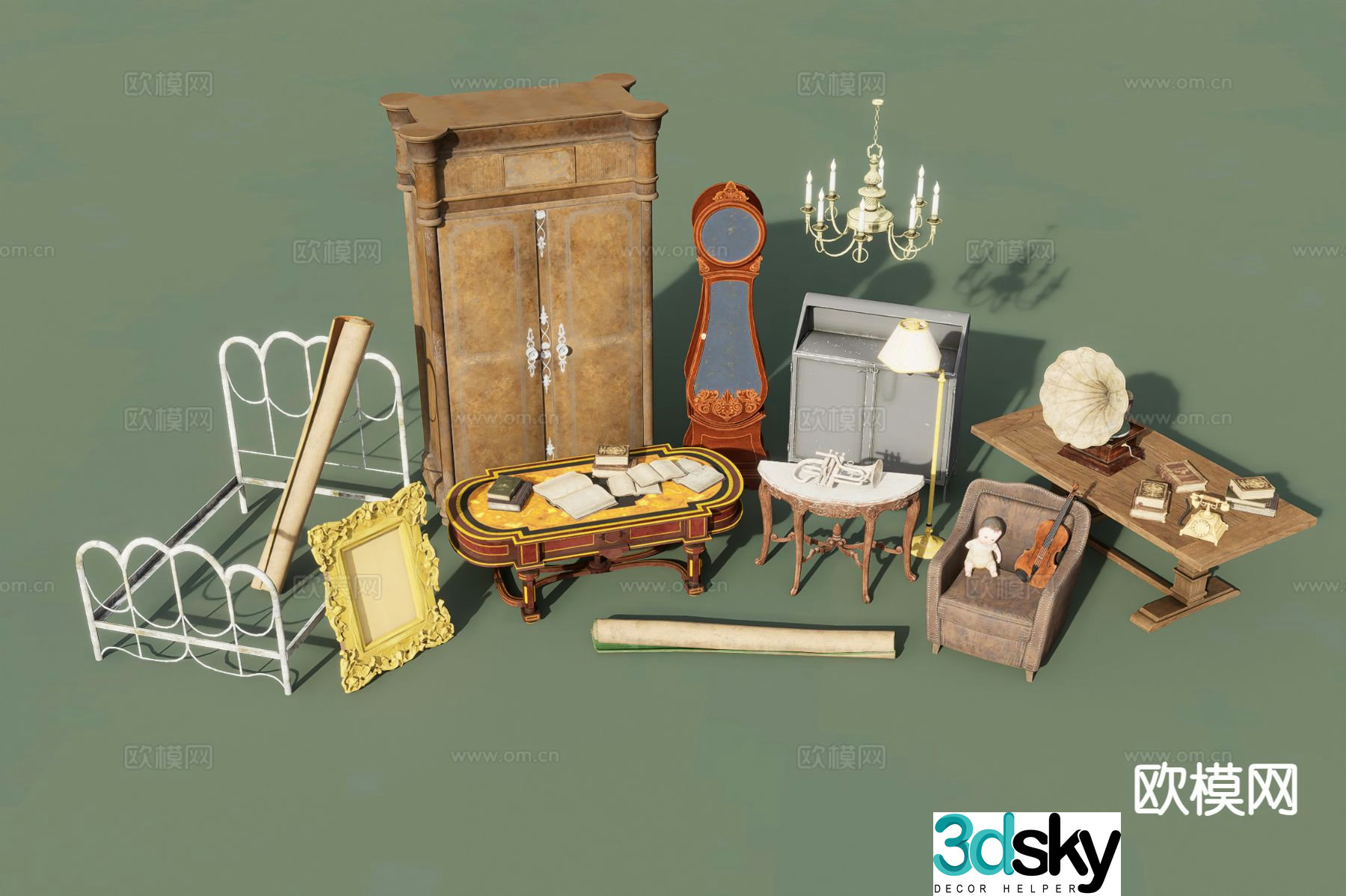 Antique furniture sketch 3d model
