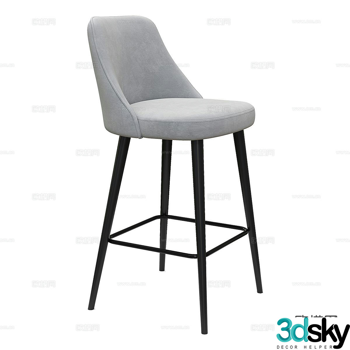 Modern bar stool bar stool high stool 3d model