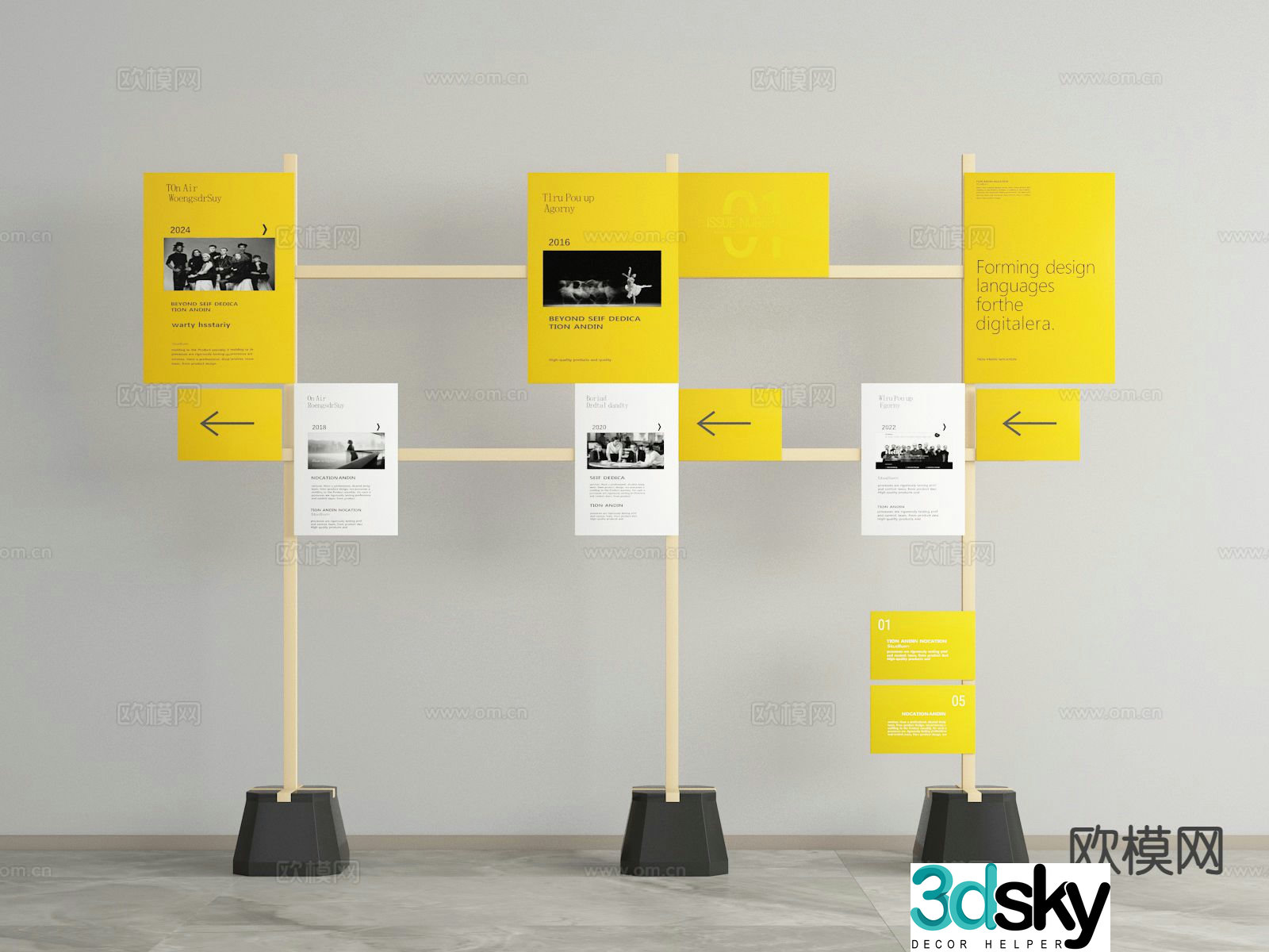 Signage guide sign 3d model