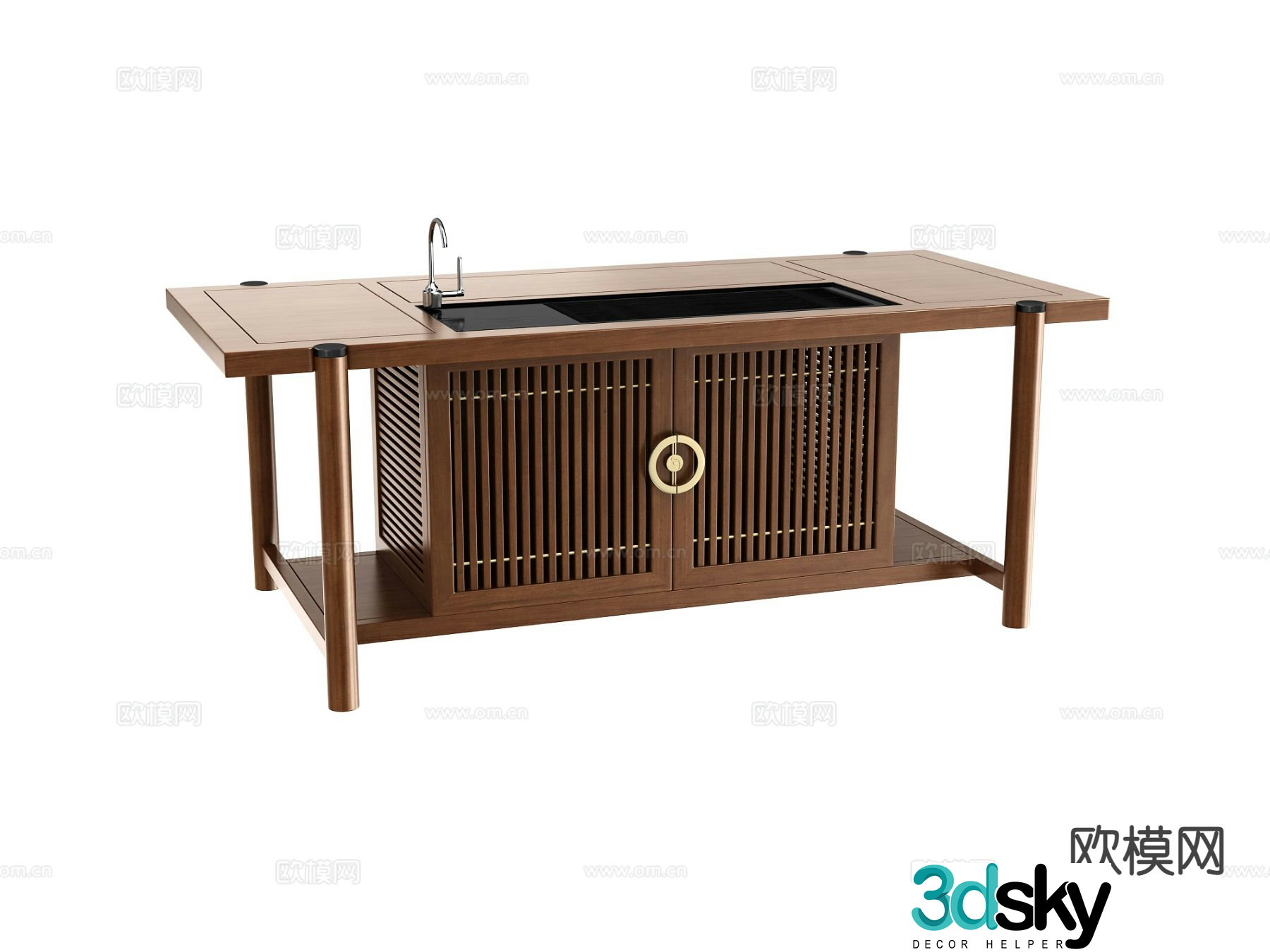 New Chinese style tea table tea table 3d model