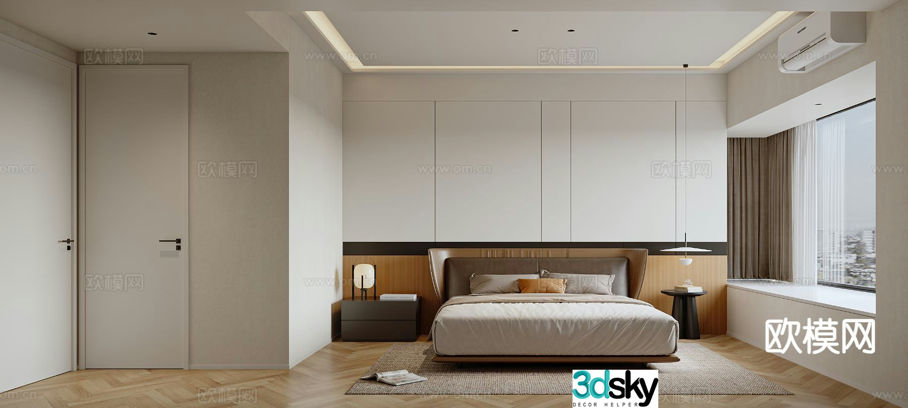 Modern bedroom master bedroom 3d model