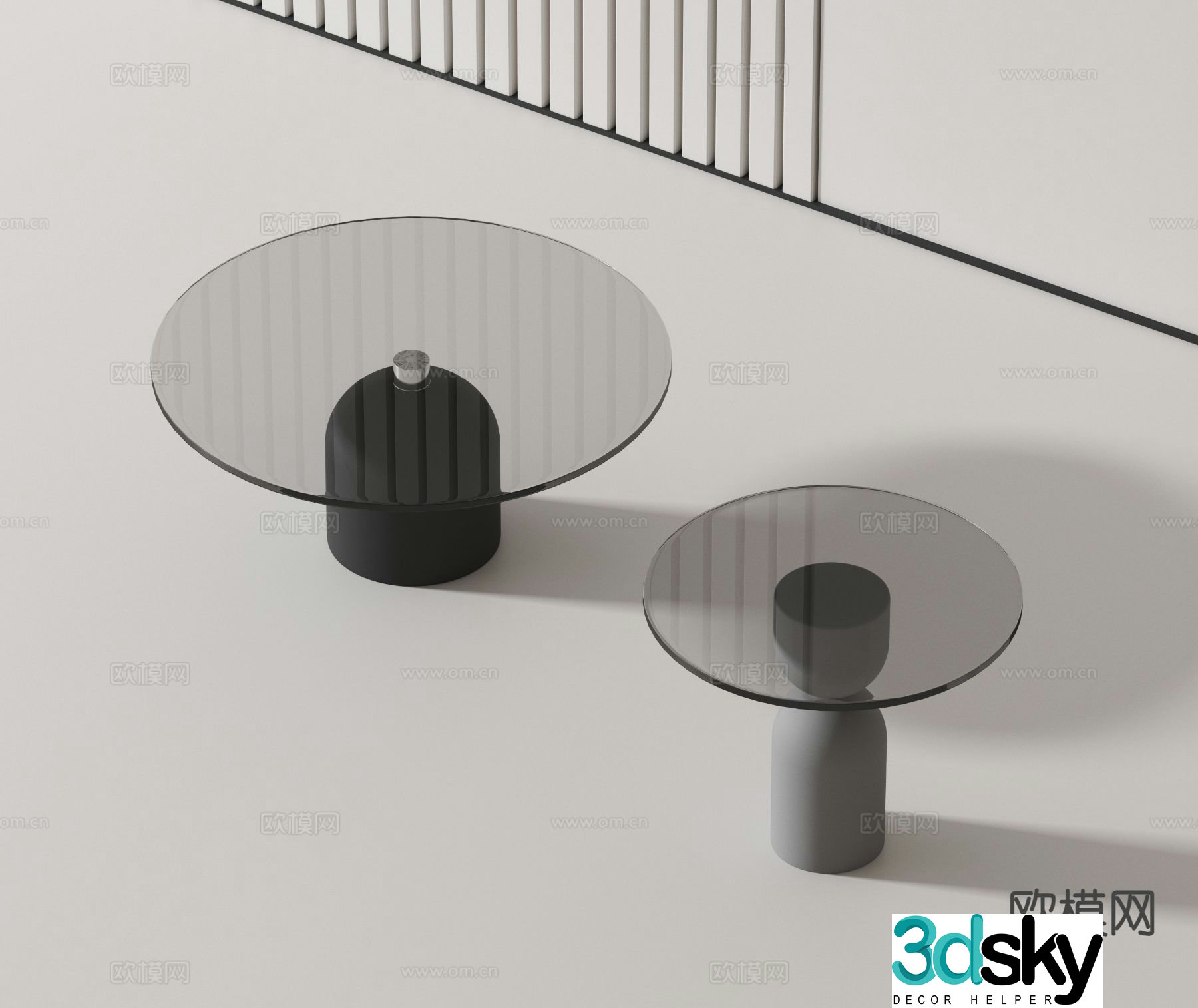 Modern glass coffee table 3d model