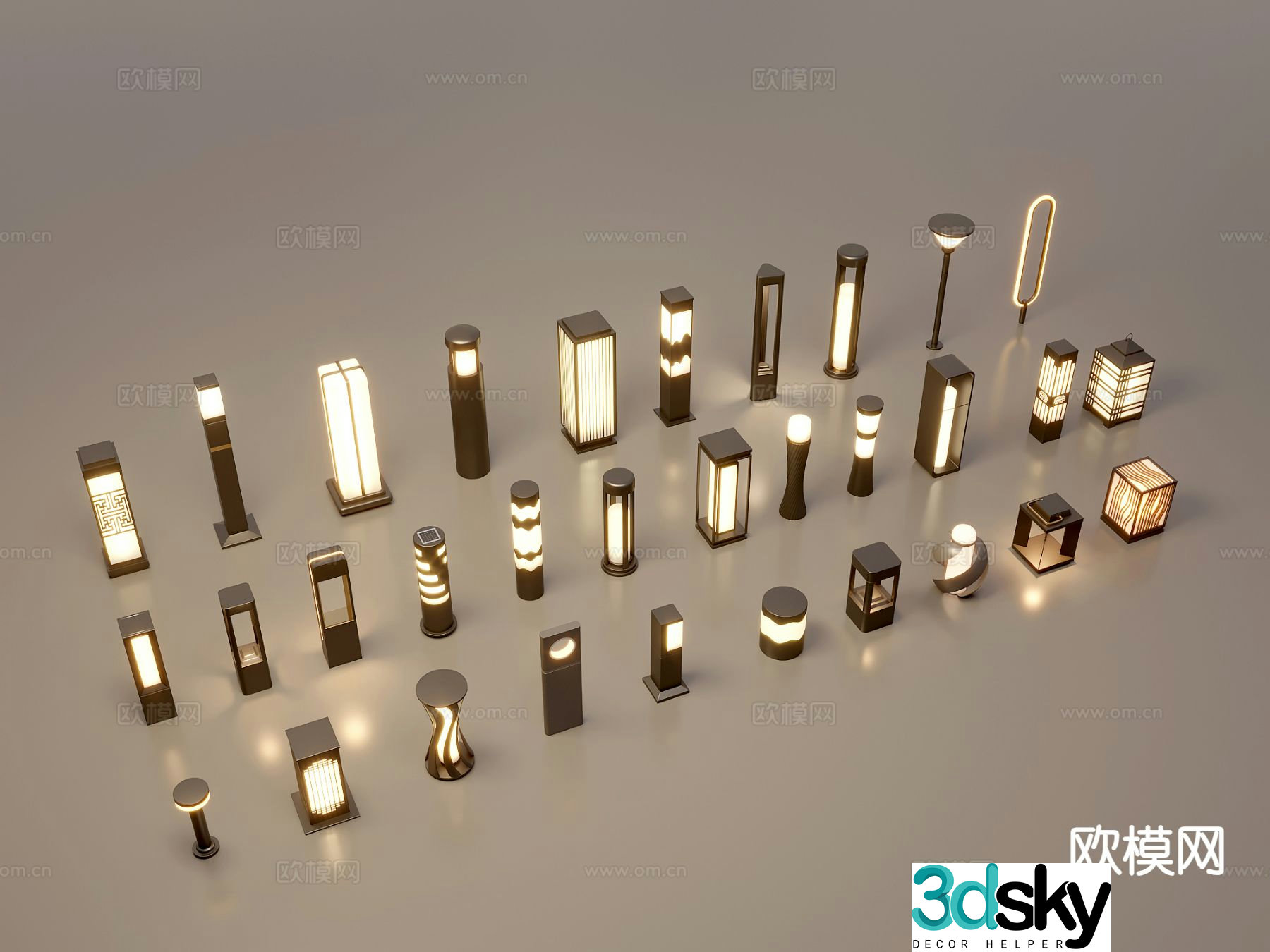 Chinese style landscape lamp lawn lamp garden lamp outdoor lamp 3d model