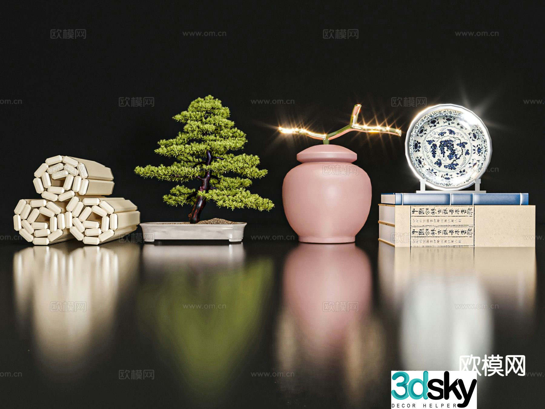 New Chinese style jewelry ornaments 3D model