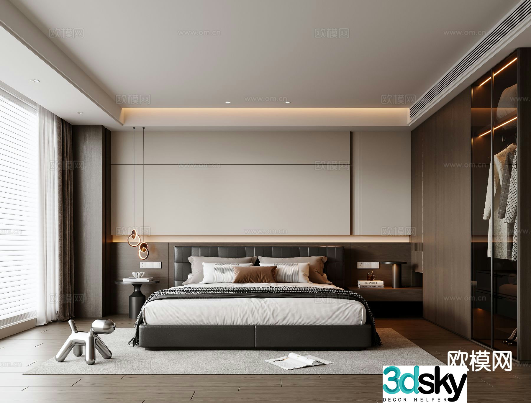Italian style bedroom master bedroom 3d model