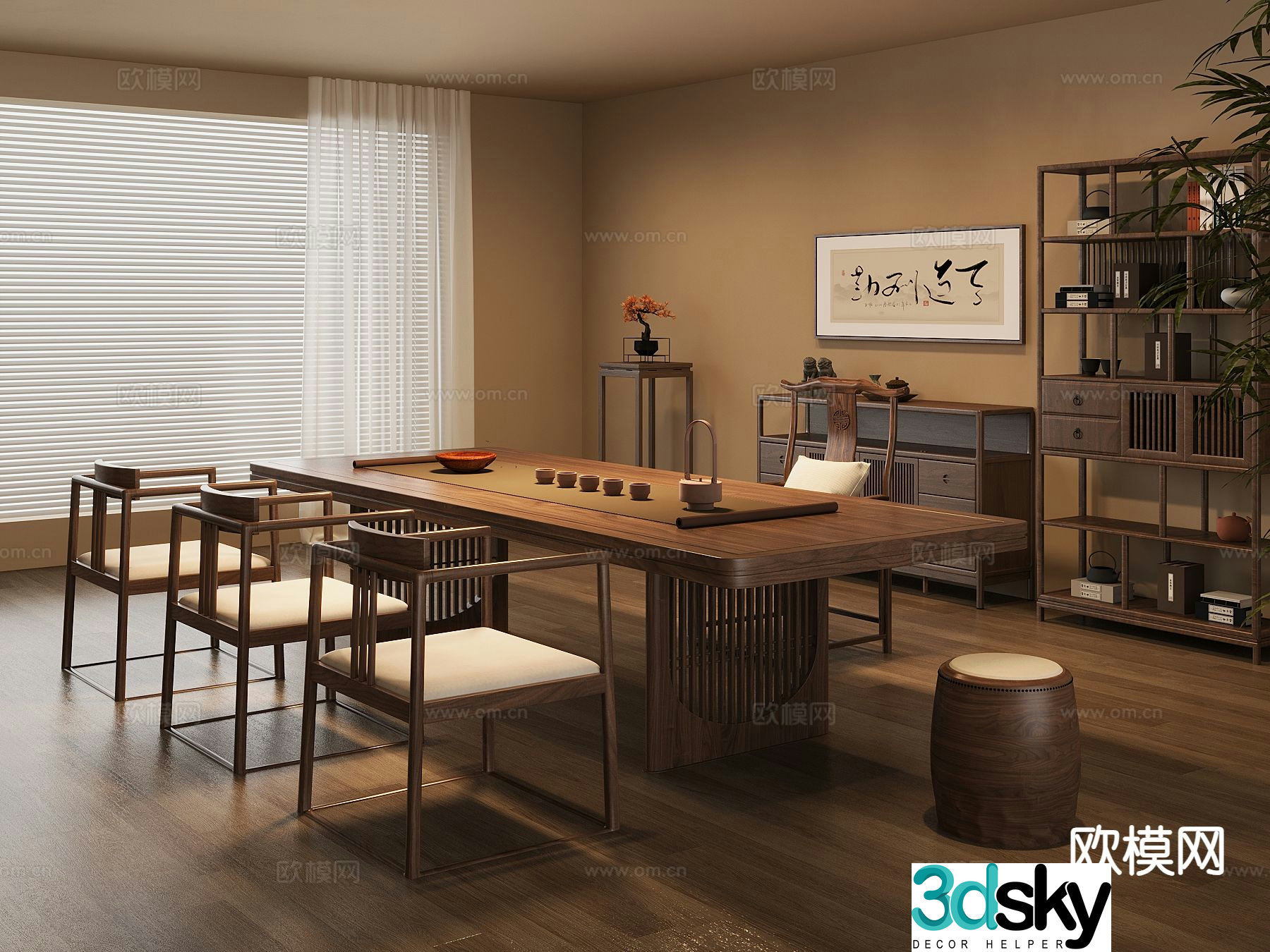 New Chinese tea room 3d model