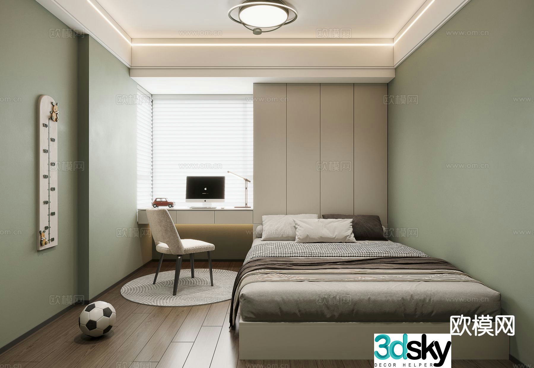 Modern tatami bedroom 3d model