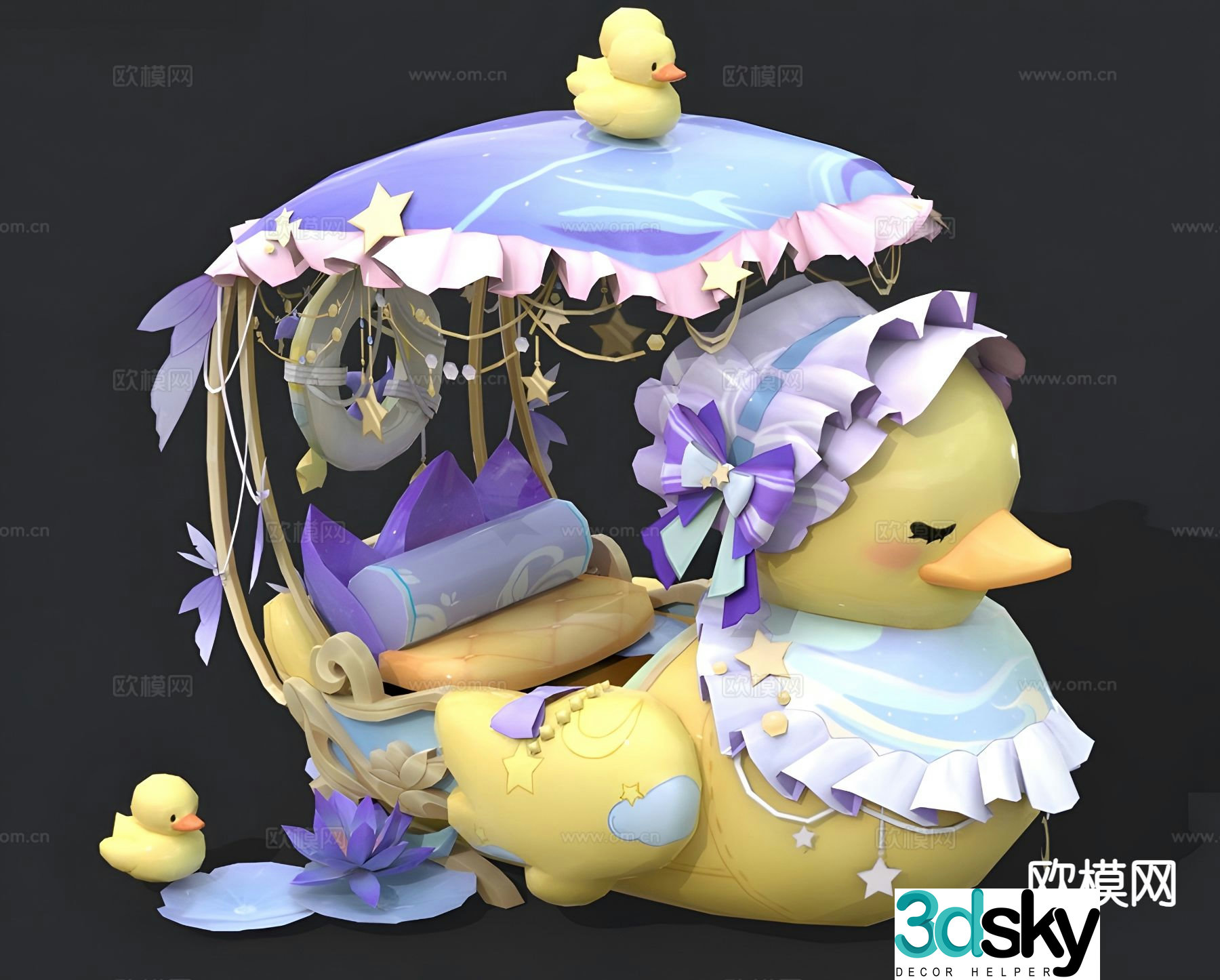 duck canoe children’s toy 3d model