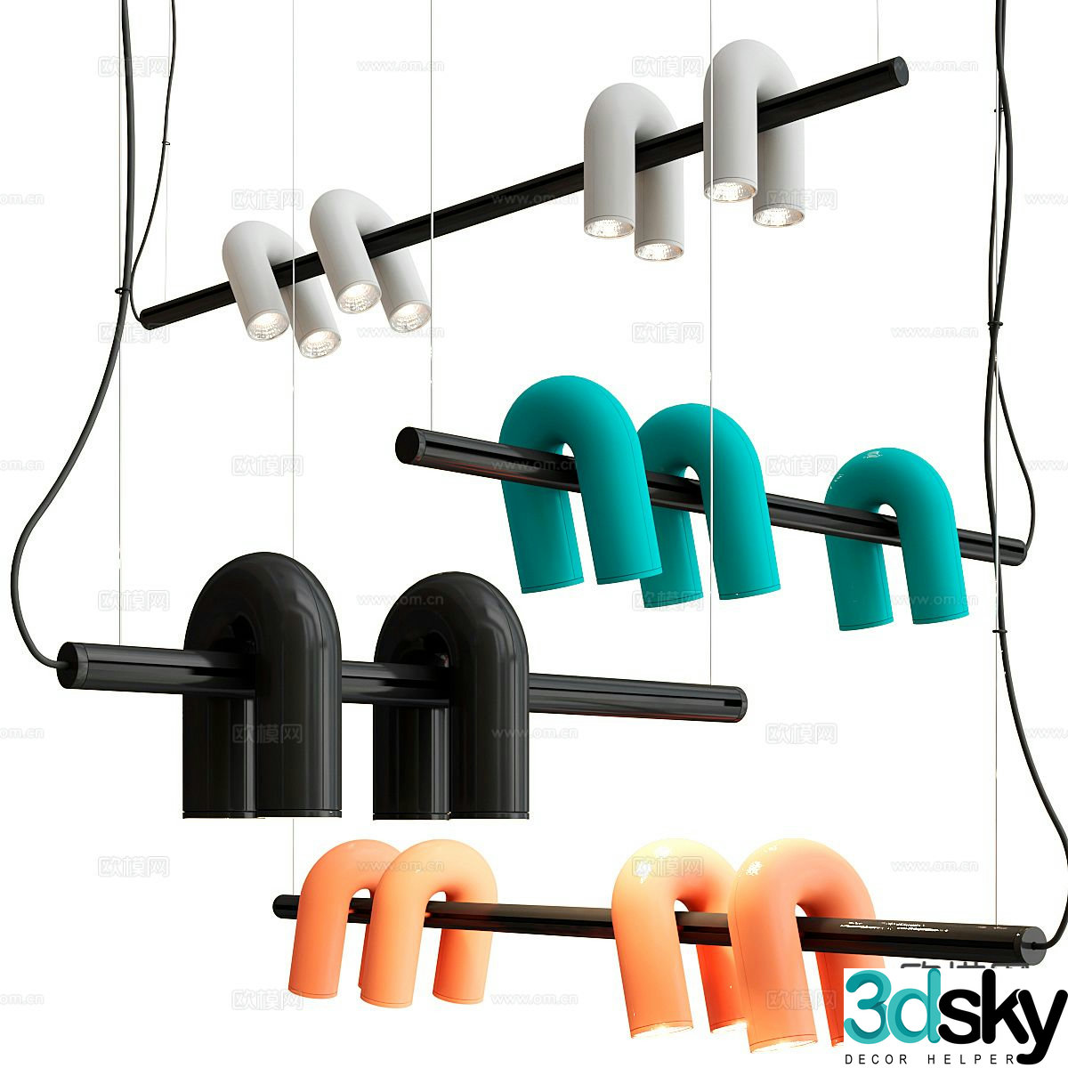 Modern chandelier 3d model