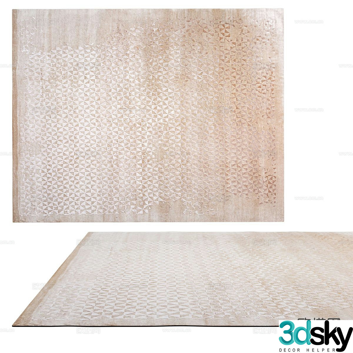 Modern carpet square carpet 3d model