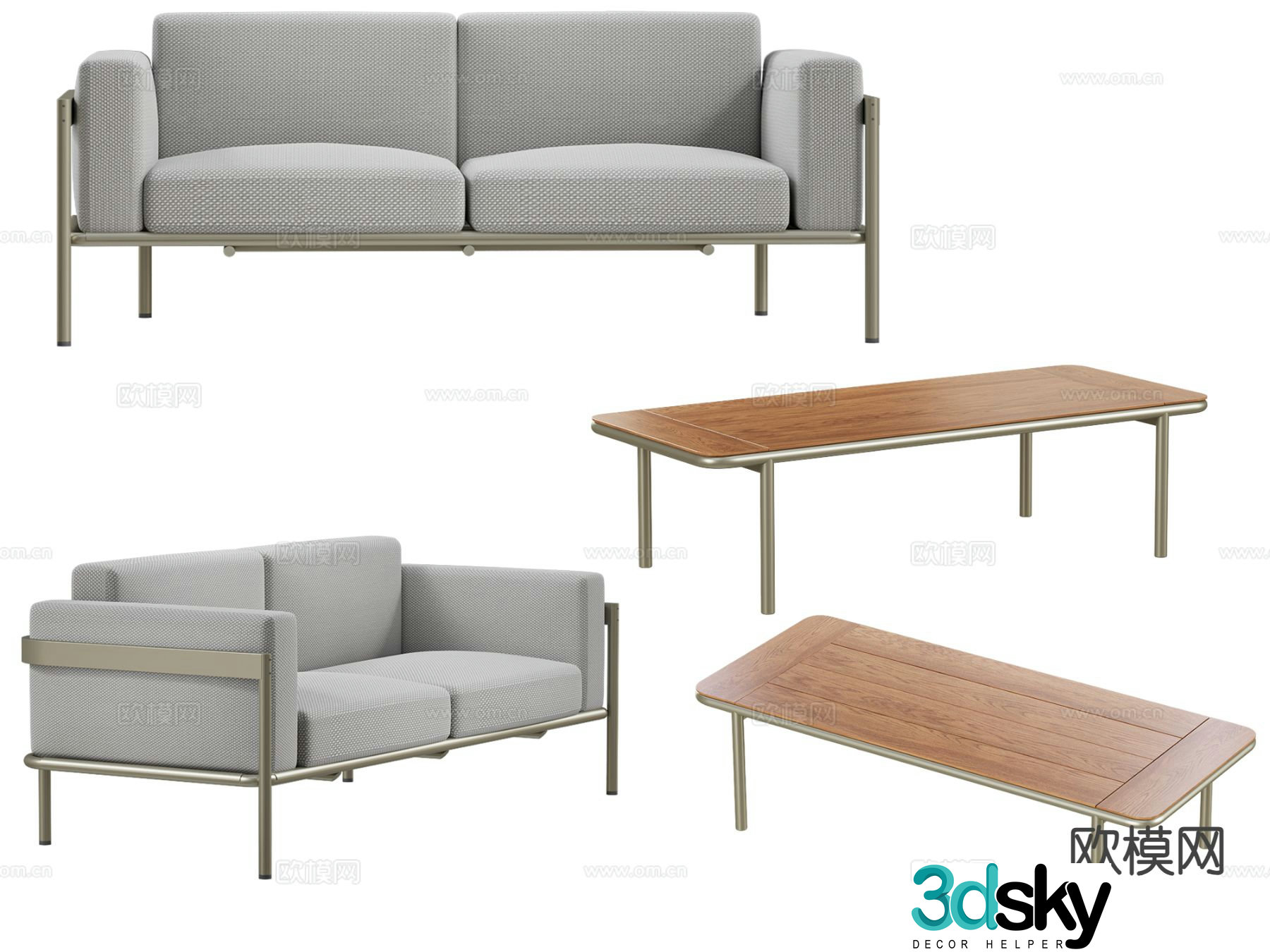 Double sofa 3d model