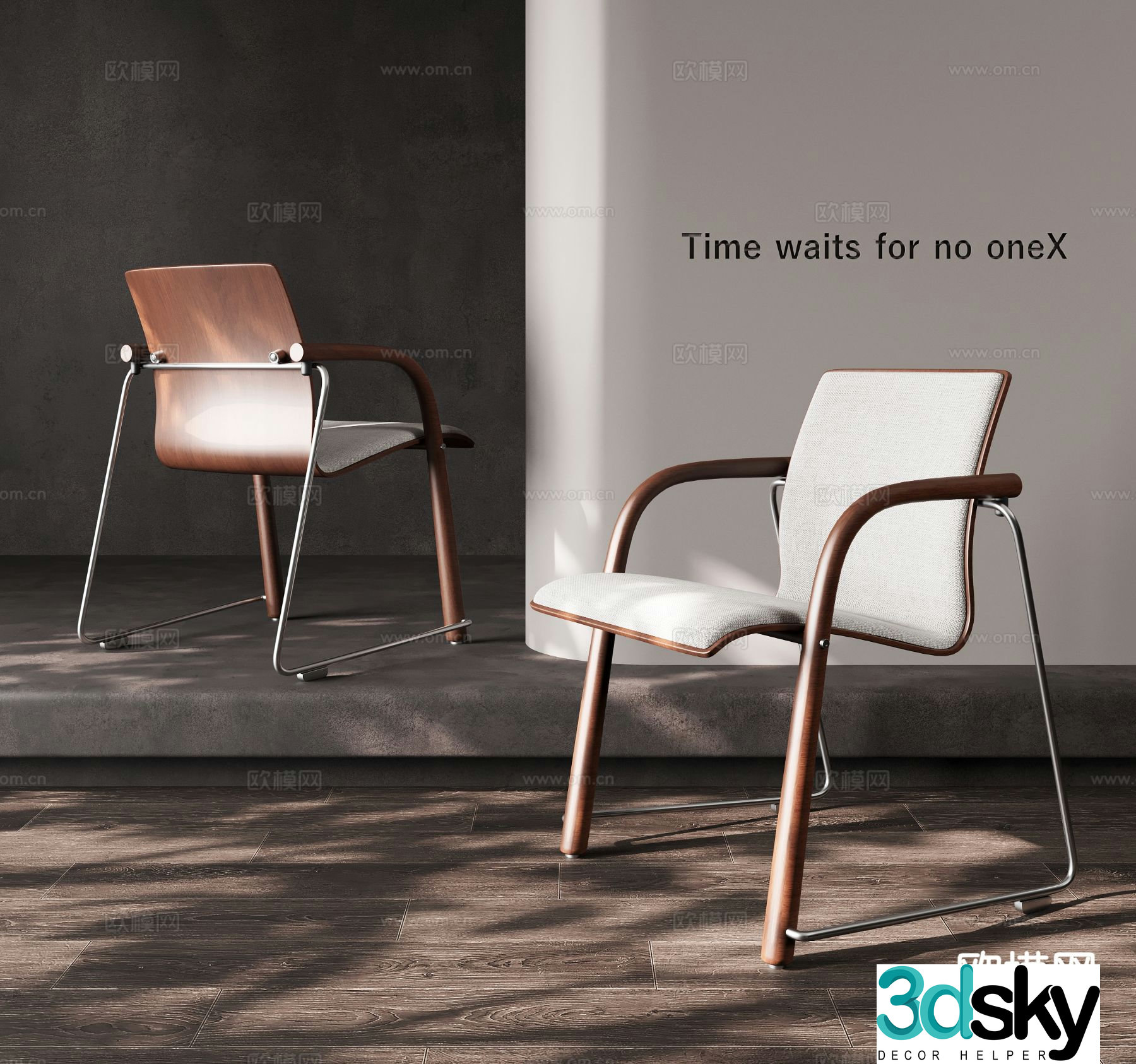 Medieval style single chair 3d model