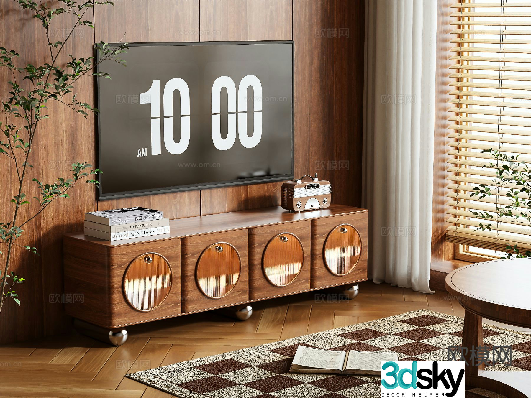 Medieval style TV cabinet 3D model