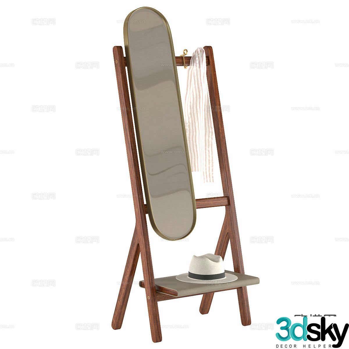 Poltrona Frau changing mirror full body mirror 3d model