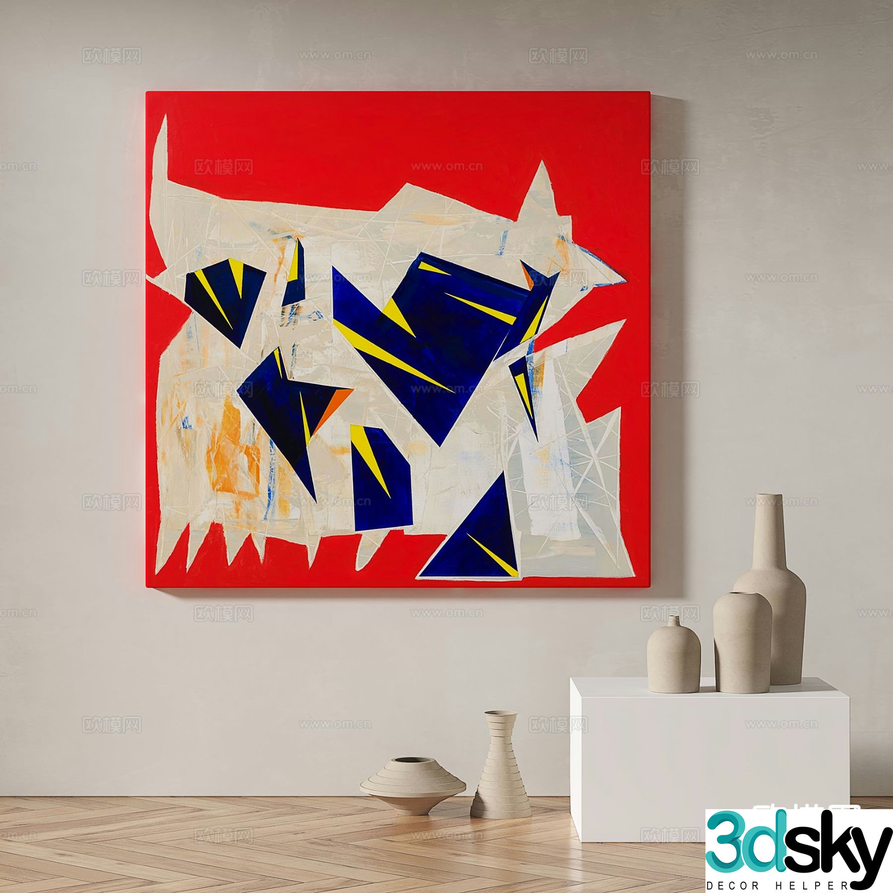 Modern art painting decorative painting 3d model