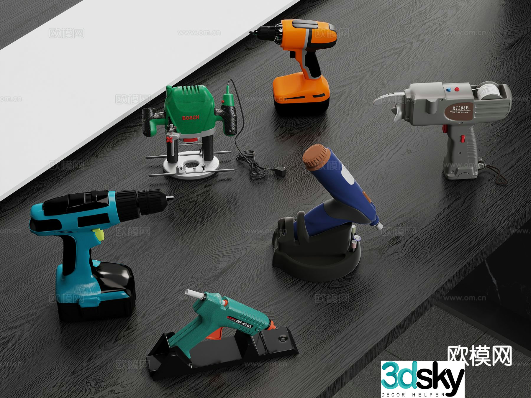 Power Tools Electric Screwdriver Industrial Appliances 3D Model