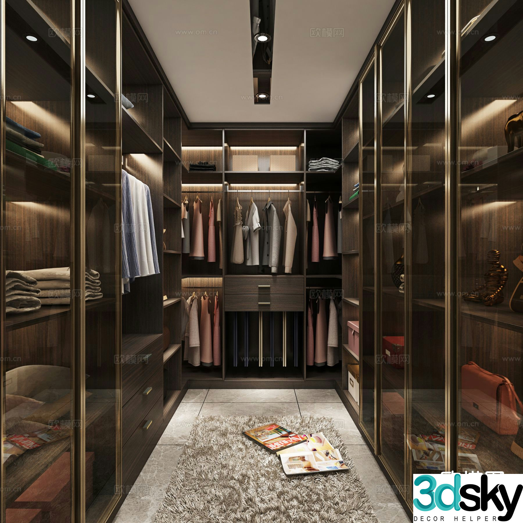 Light luxury cloakroom 3D model