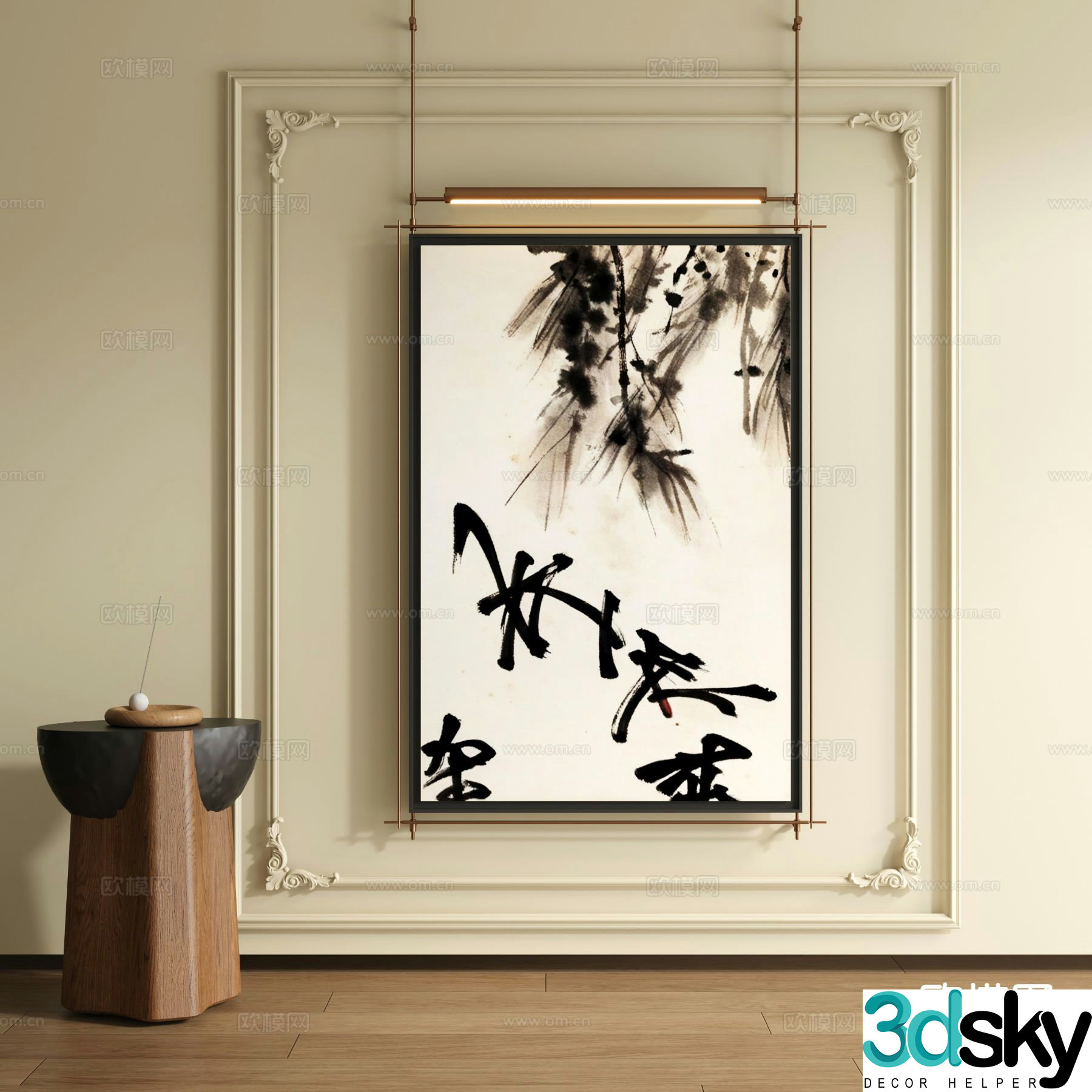 Medieval style art painting decorative painting 3d model