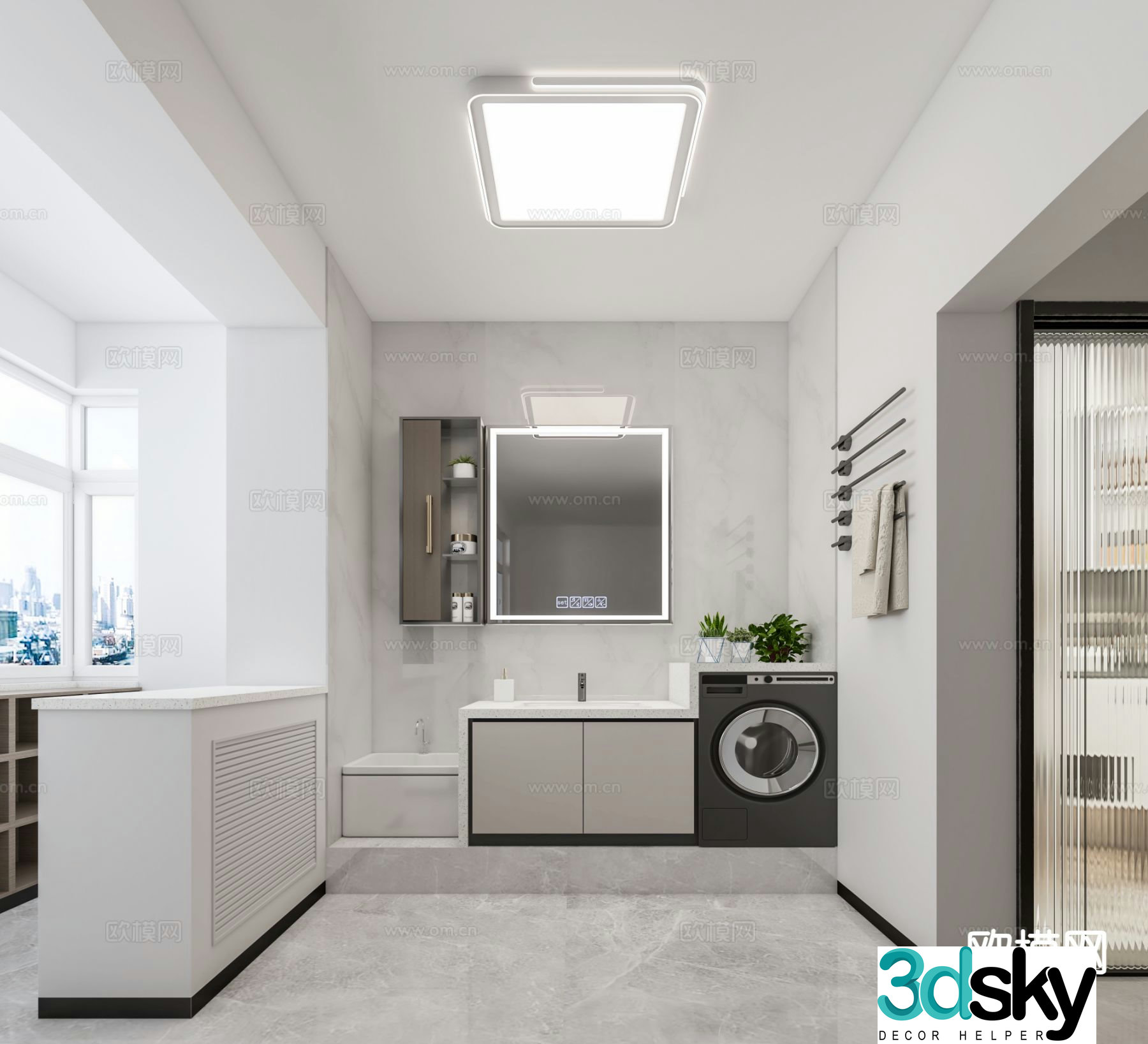 Bathroom dry area laundry room bathroom 3d model