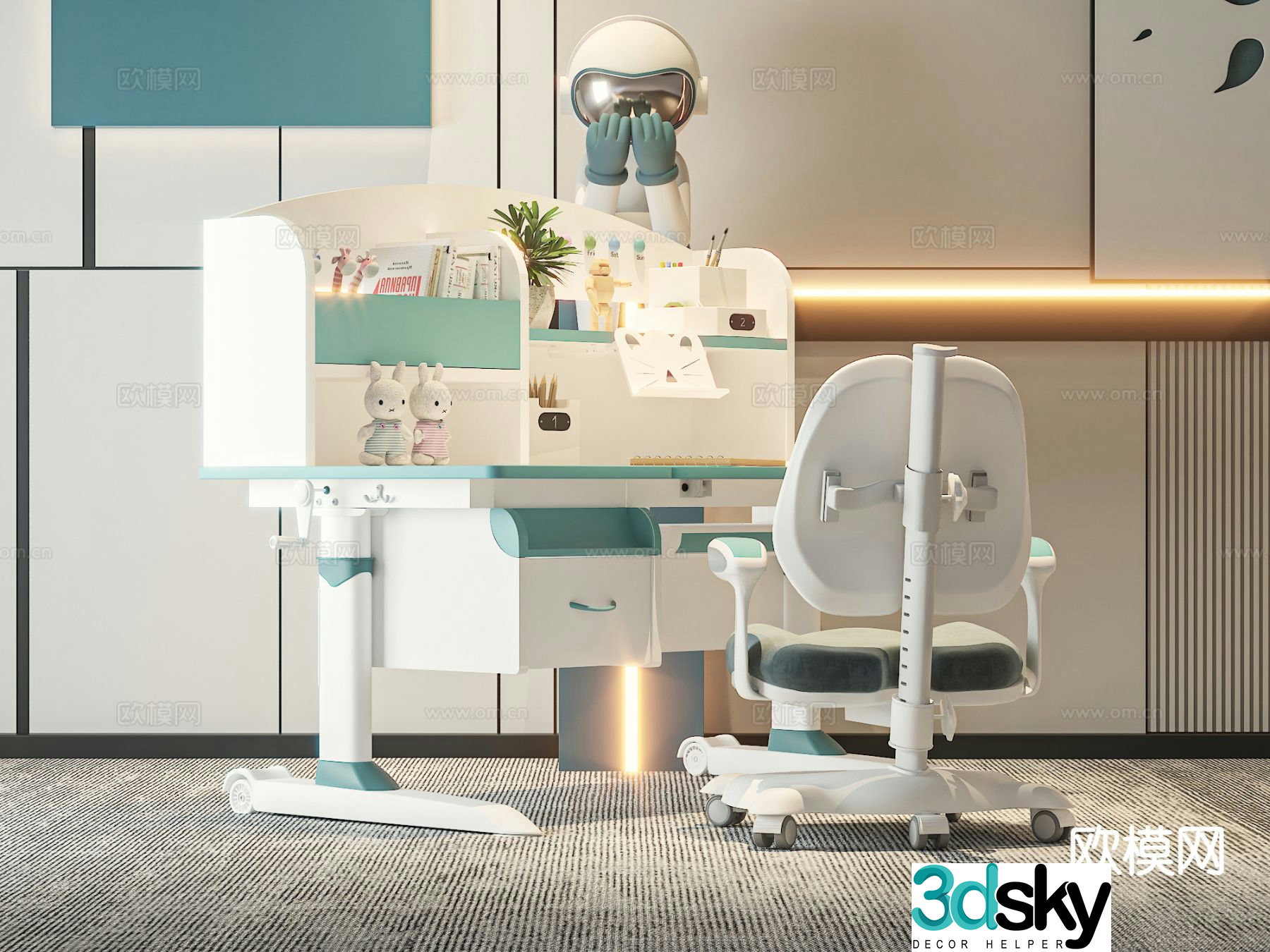 Children’s table and chair 3d model