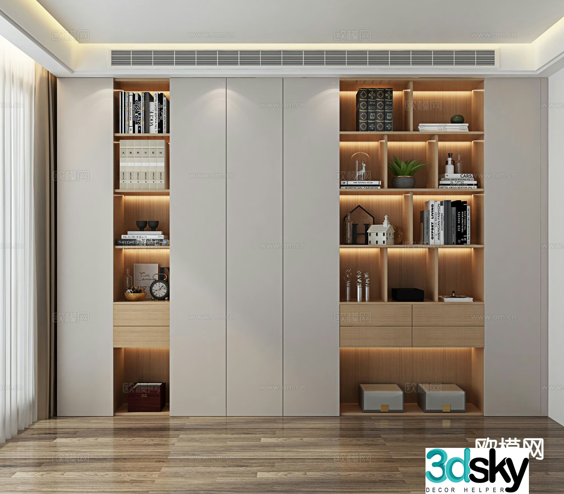 Modern bookcase 3d model