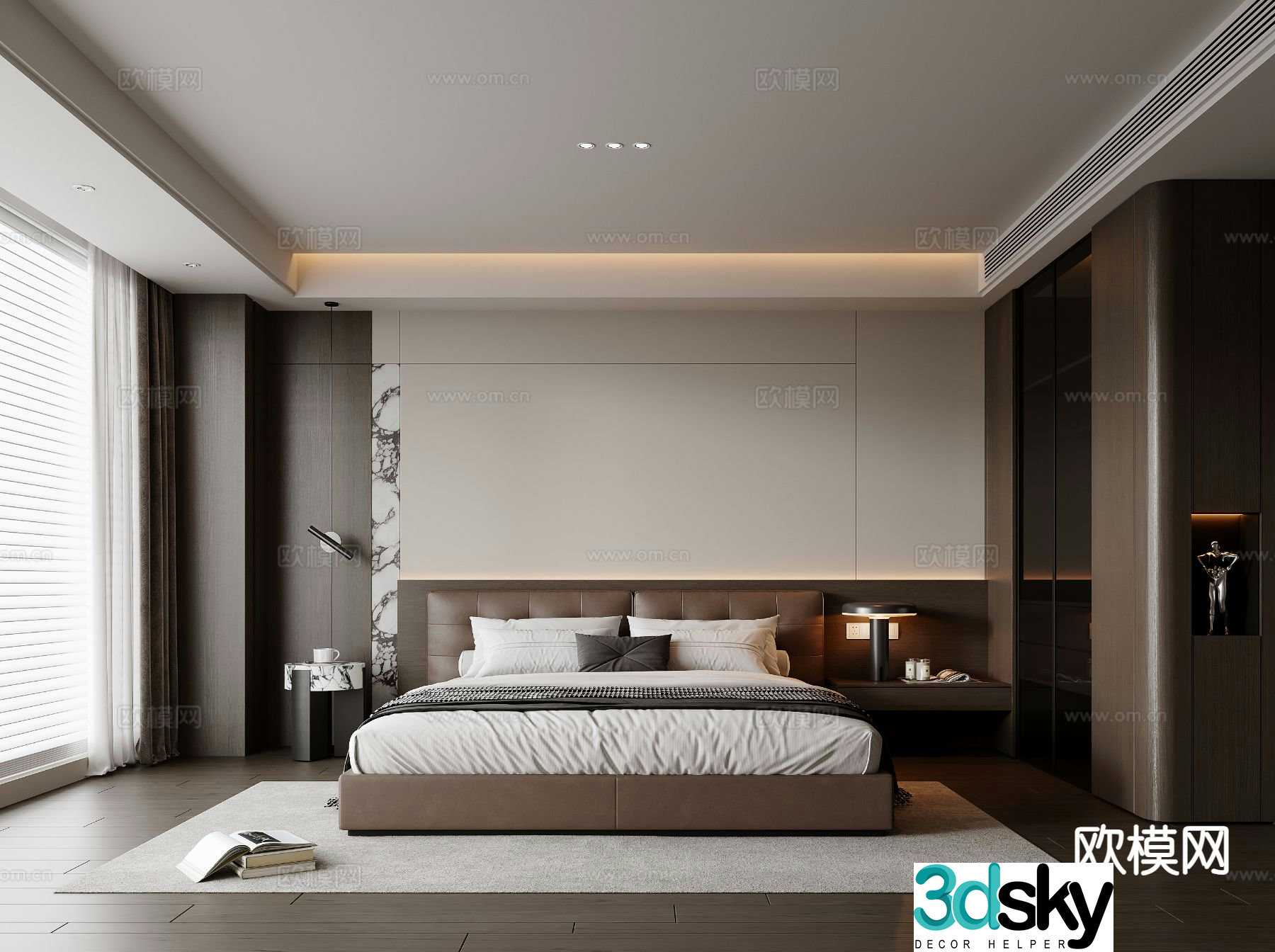 Italian style bedroom master bedroom 3d model