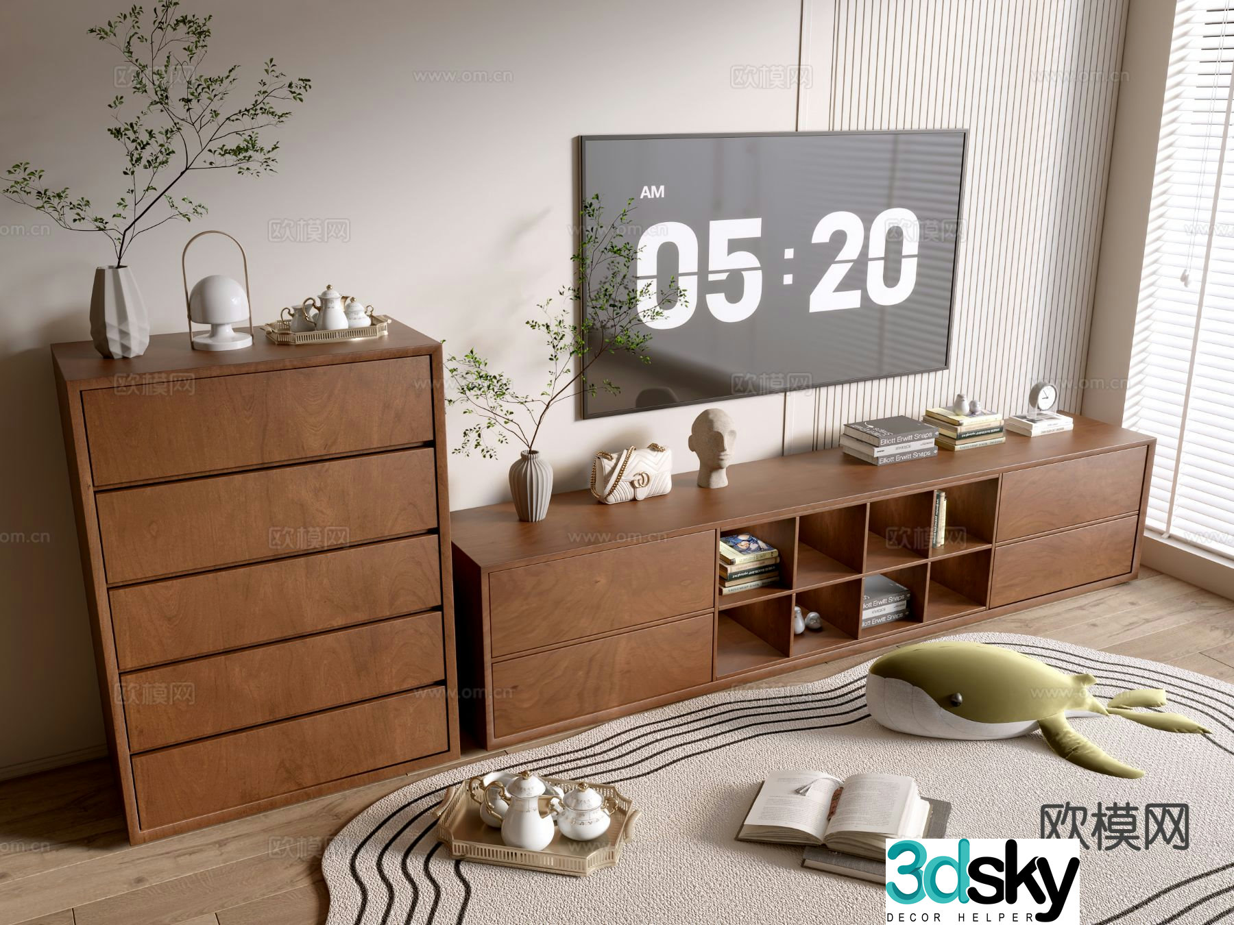 Wabi-sabi TV cabinet 3d model