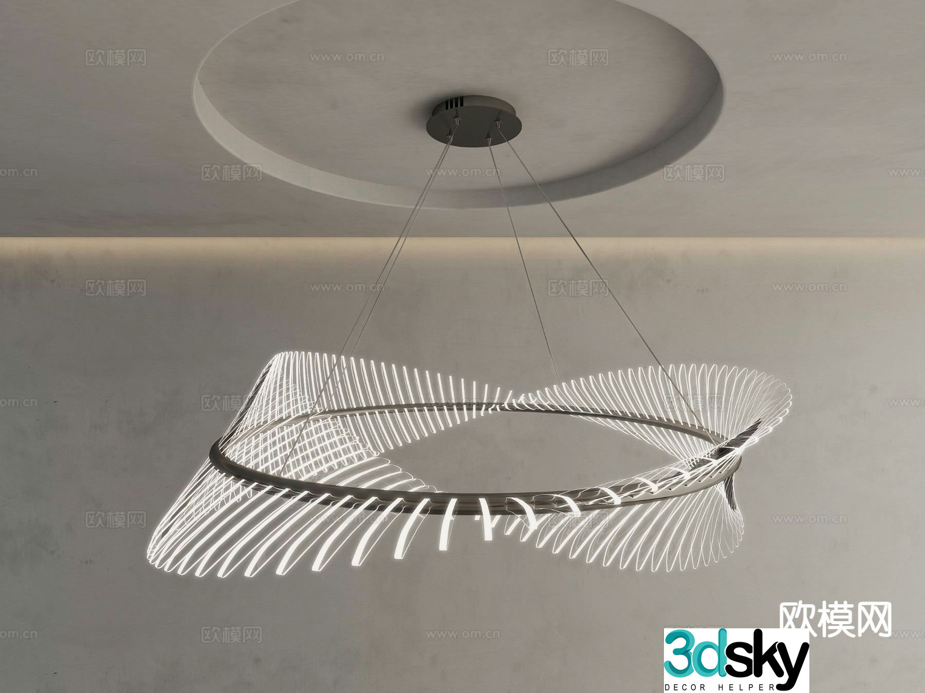 Acrylic chandelier art chandelier 3d model