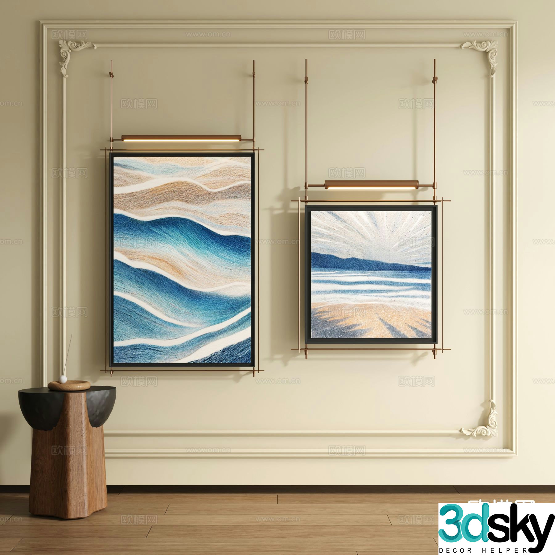 Modern art painting decorative painting 3d model