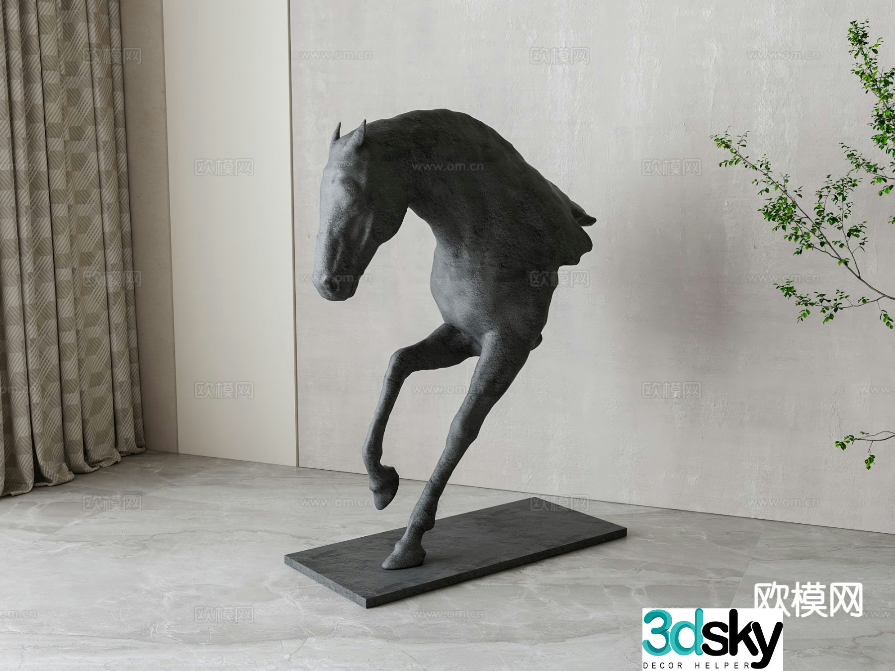 Horse sculpture ornaments 3D model