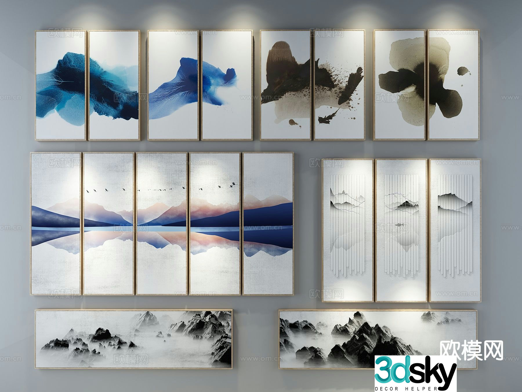Decorative painting art painting hanging painting 3d model