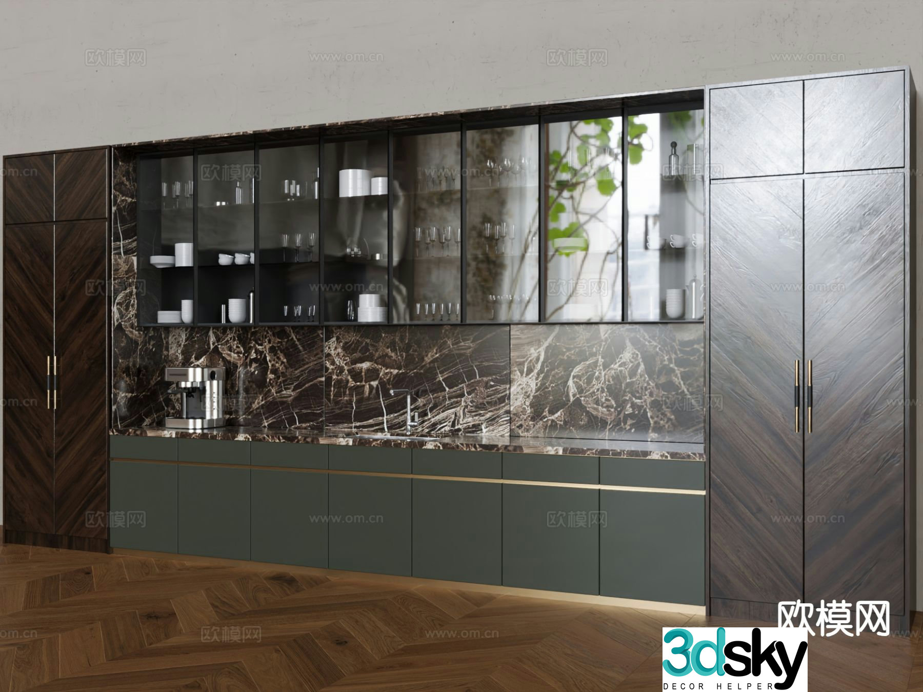 Modern wine cabinet 3d model