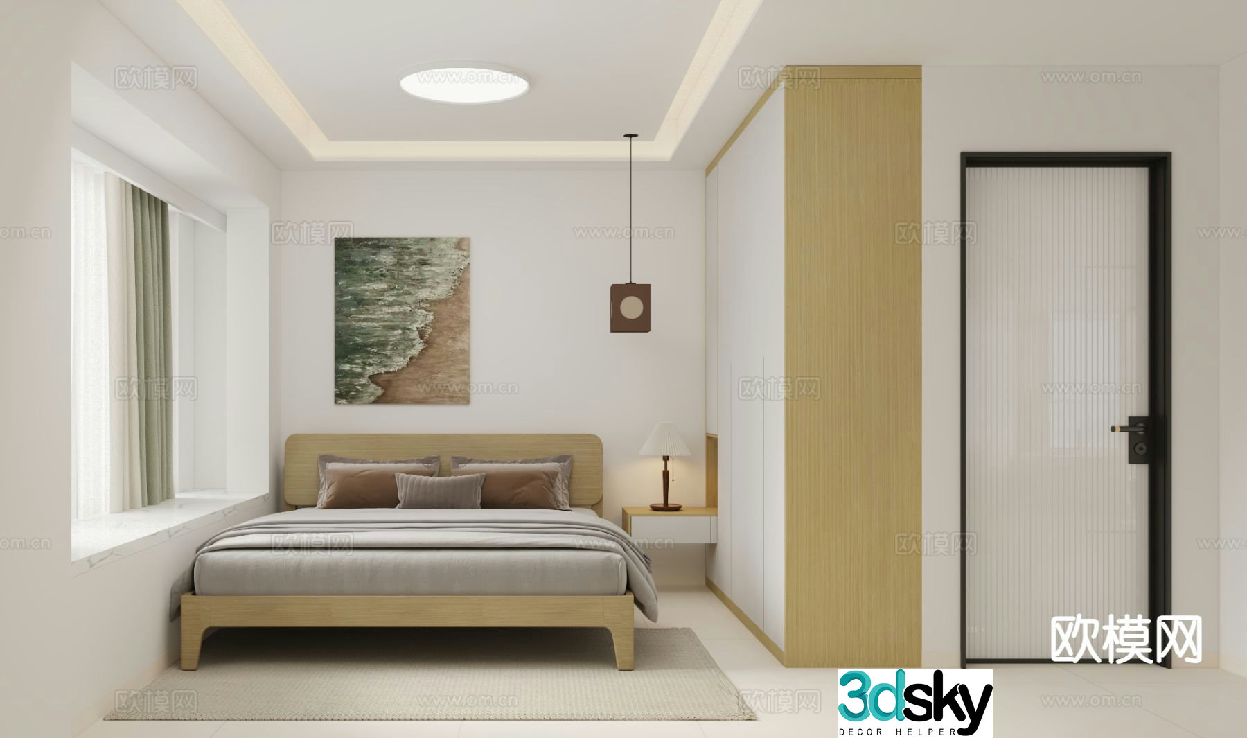 Modern bedroom second bedroom 3d model