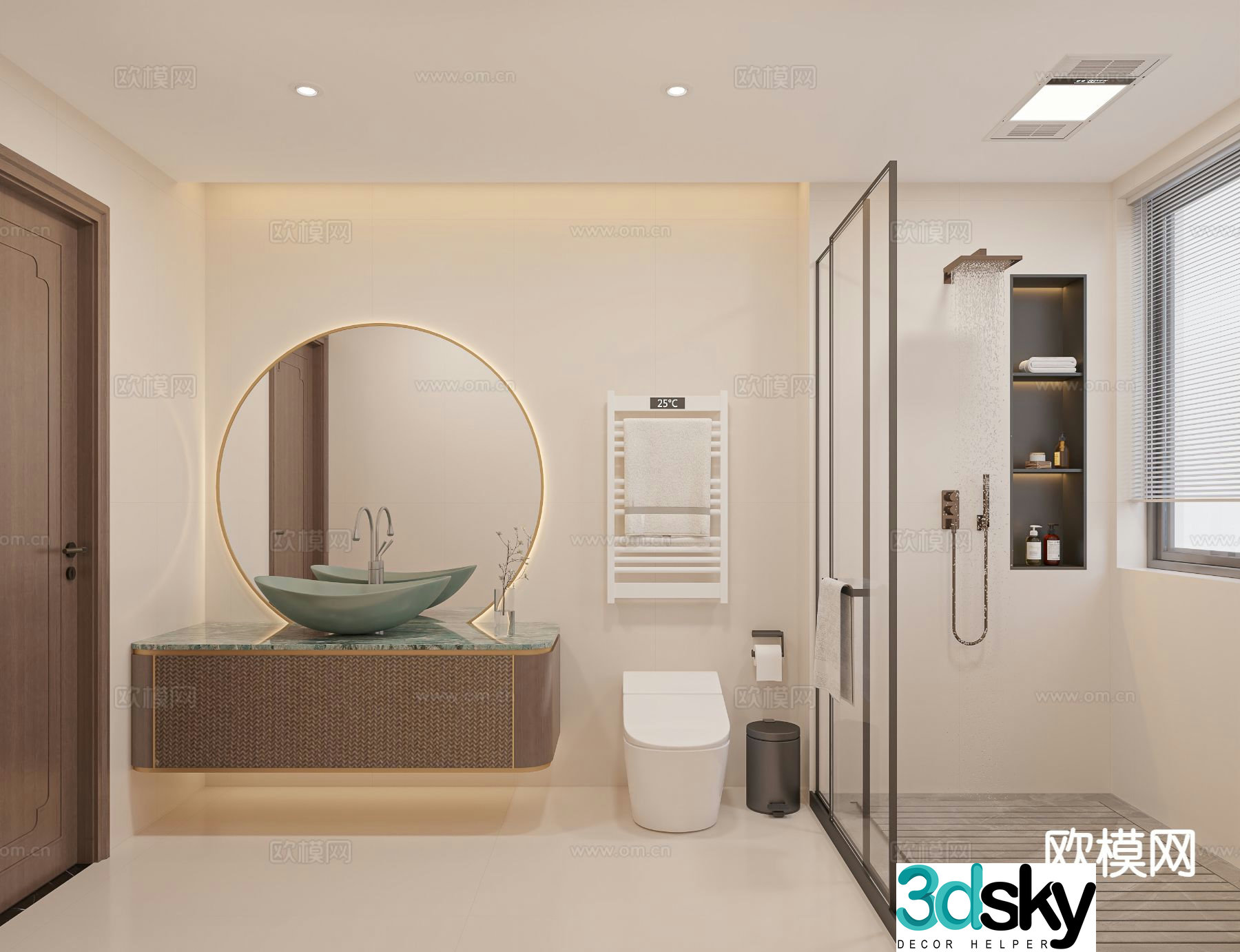 New Chinese style bathroom toilet 3d model