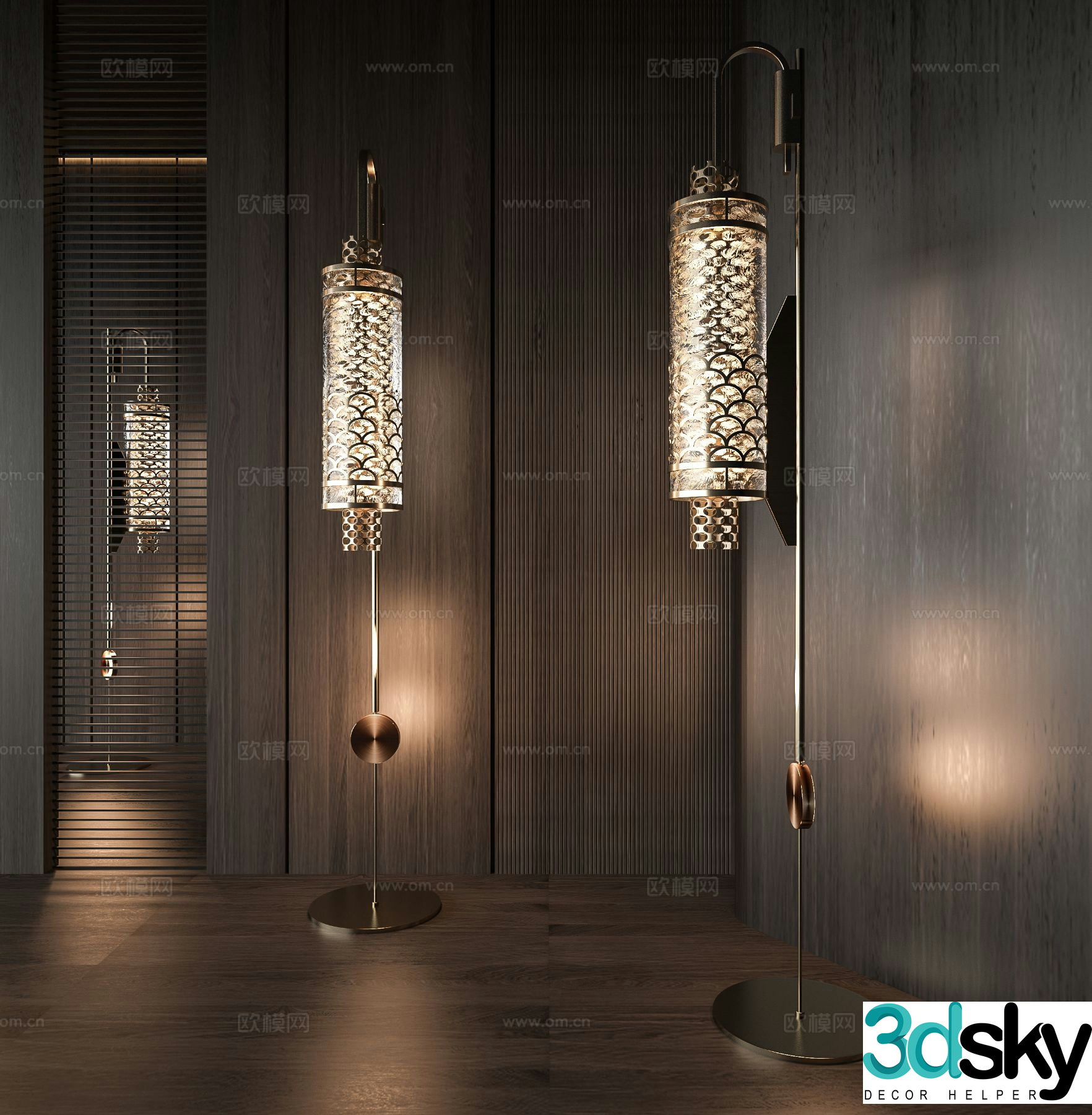Light luxury floor lamp 3D model