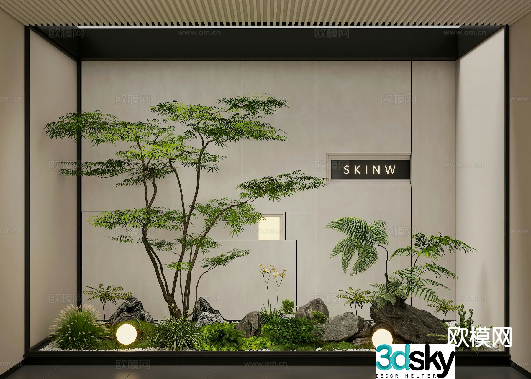 Interior landscape courtyard landscape 3d model