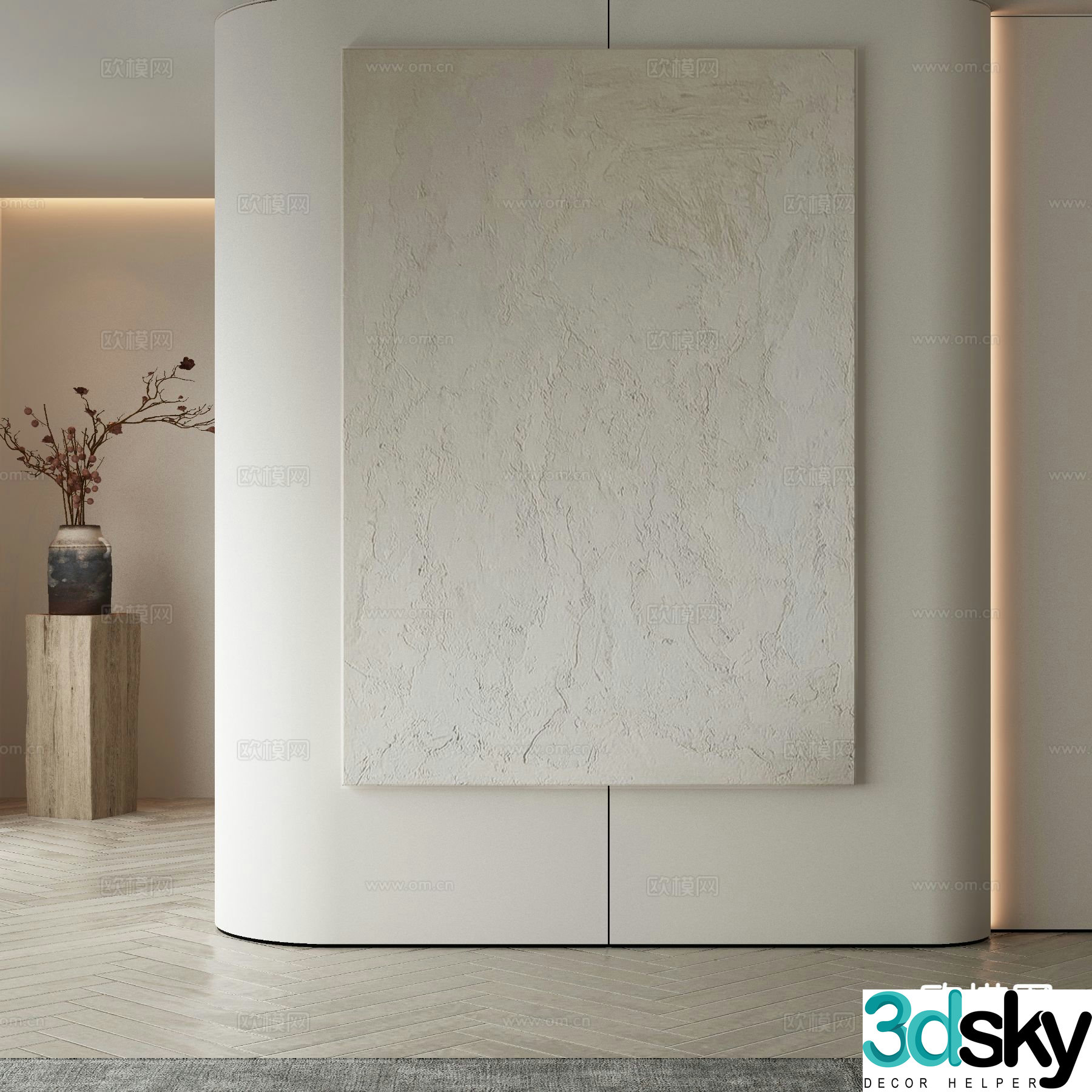 Modern decorative painting texture painting solid color painting 3D model