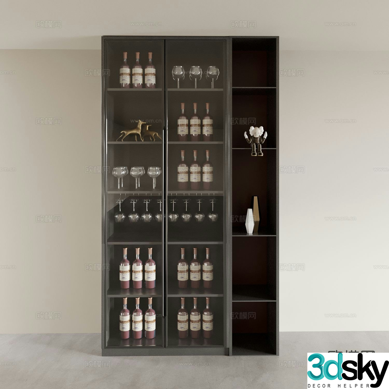 Modern wine cabinet 3d model
